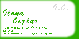 ilona oszlar business card